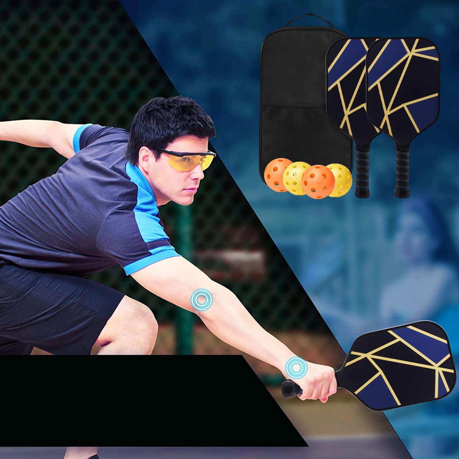 Paddle Set, Rackets with Storage Bag, Set of 2 Paddles, 4 Balls, 1 Carrying Bag