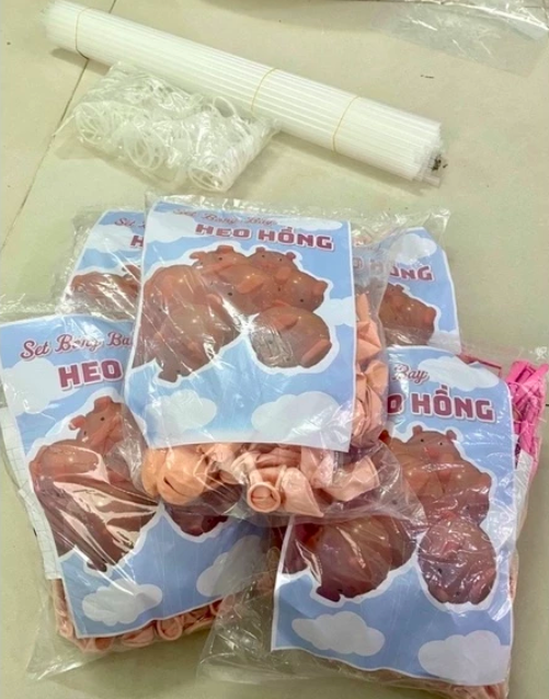 Set bóng bay Lợn Hồng hot - Trang trí sinh nhật