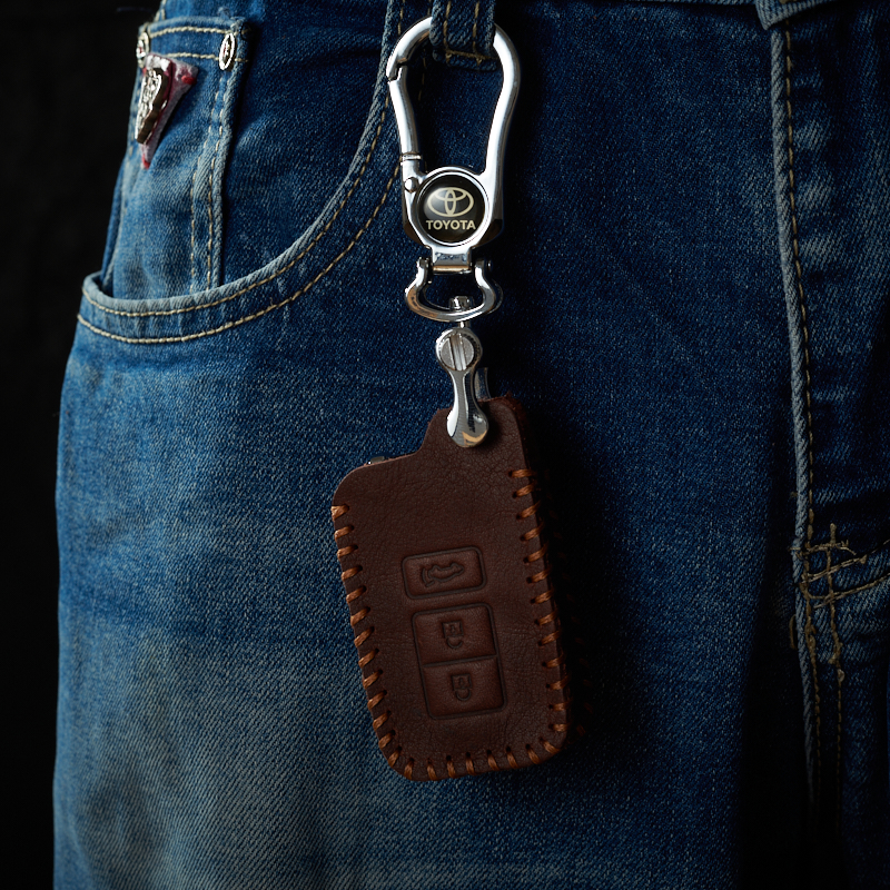 Bao Da Chìa Khóa Ô Tô dành cho Toyota sienta 3 nút dạng hộp Da Bò