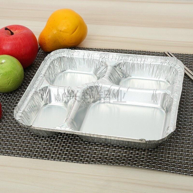 25 cái khay nhôm 3 ngăn, khay nhôm 4 ngăn