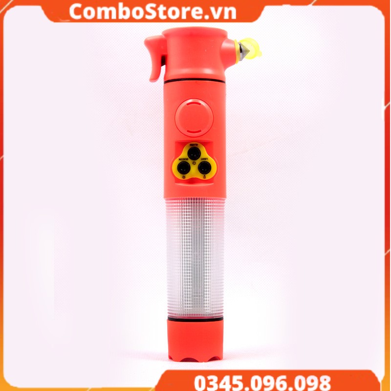 Đèn pin khẩn cấp 4 trong 1 - Búa cứu hộ 4 trong 1 - Búa thoát hiểm, đèn khẩn cấp, búa cứu hỏa, cắt dây an toàn