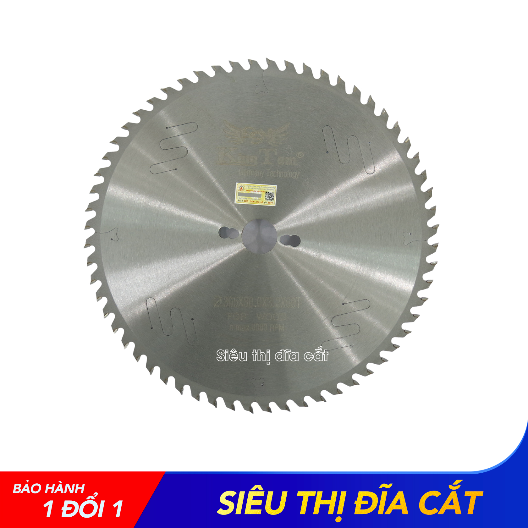 Lưỡi Cắt Gỗ Cao Cấp KingTom 305 - 60 Răng - Chuyên  Gỗ Cứng, Gỗ Có Đinh - Siêu Bén