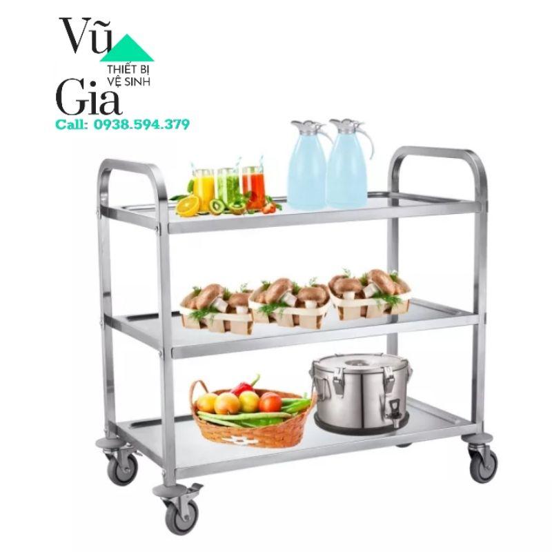Xe đẩy inox 3 tầng nhà hàng
