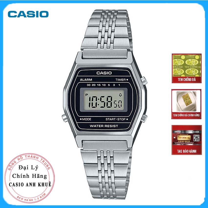 Đồng hồ nữ Casio điện tử dây thép LA690WA-1DF (27mm)