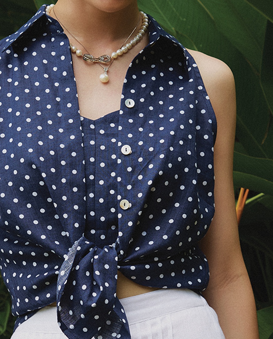 Áo Sơ Mi Halter Linen Hải Tinh TOP159 thời trang thiết kế Hity