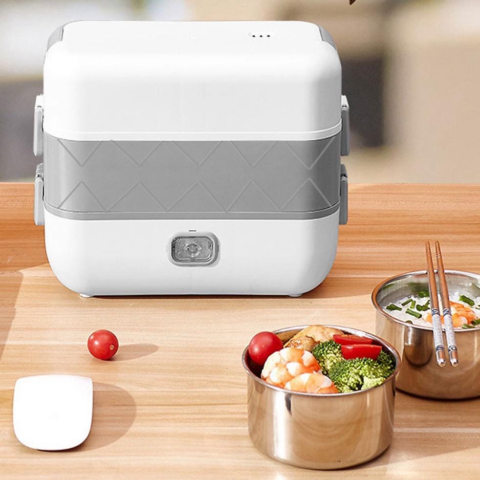 Hộp cơm cắm điện đa năng, hộp cơm hâm nóng văn phòng tự nấu chín thức ăn với 4 Hộp Inox