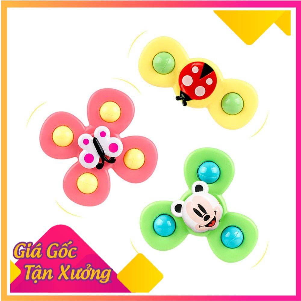 COMBO 3 chong chóng gắn tường , hít chân không cho bé, Set 3 đồ chơi con quay spinner hình côn trùng vui nhộn cho bé