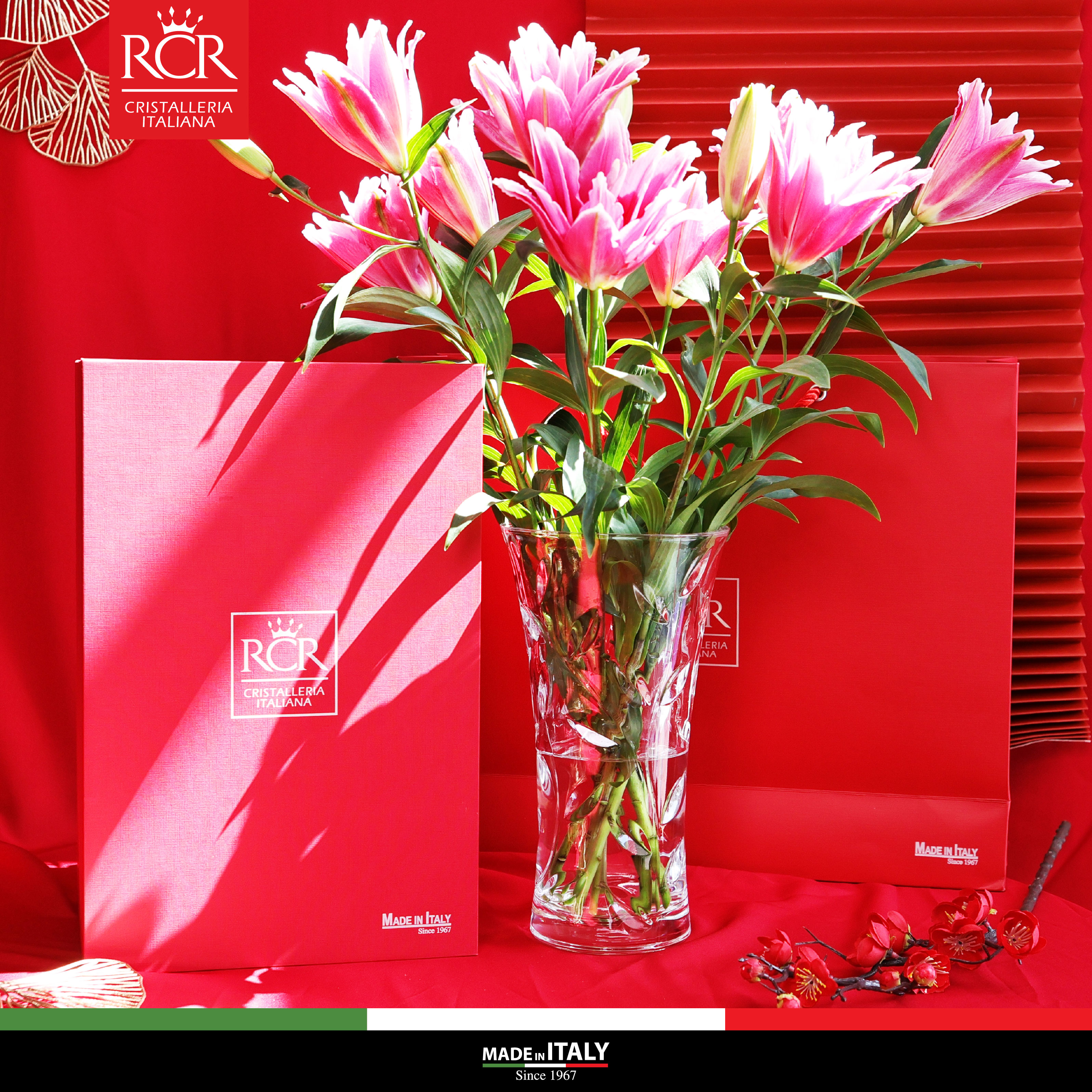 Bộ quà tặng RCR Ricco 01 Bình hoa Laurus 25cm