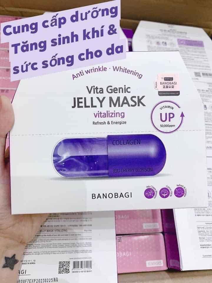 Hộp 10 Mặt nạ dưỡng da  BANOBAGI VITA GENIC JELLY MASK VITALIZING cung cấp collagen và dưỡng chất chăm sóc da