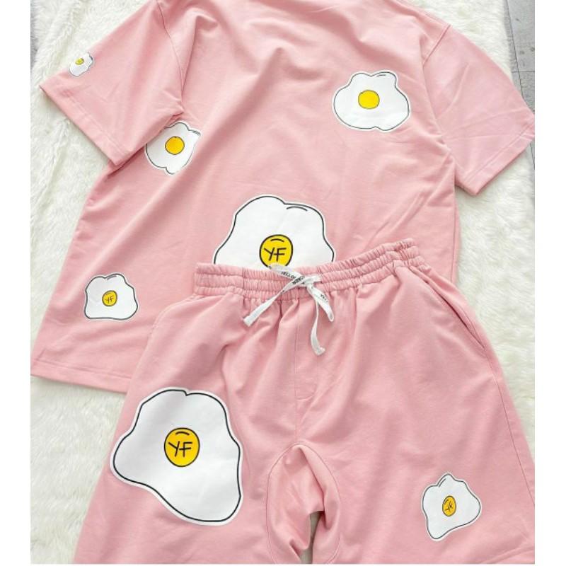 Set đồ bộ nữ trứng rán YF Ulzzang unisex form rộng dưới 70kg