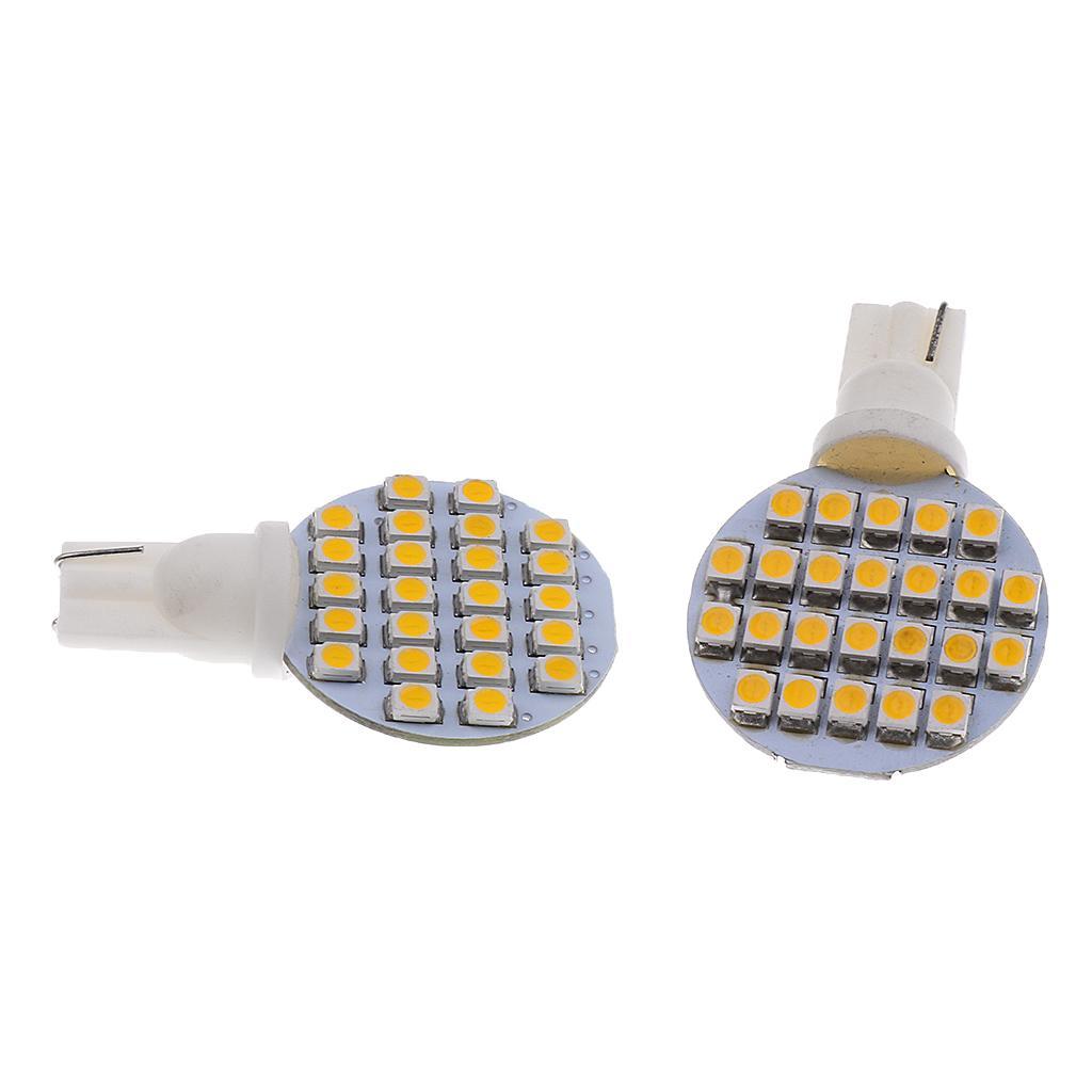 2 Pieces Replacement RV Trailer Interior T10 3528 24SMD LED Bulb Warm White