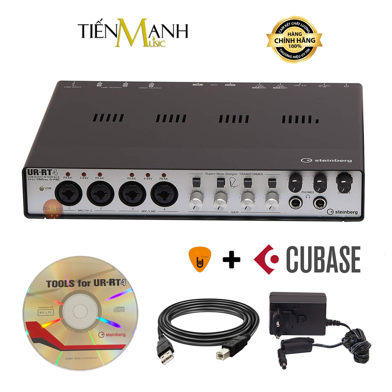 Soundcard Steinberg UR-RT4 - Sound Card Bộ Thu Âm Thanh và Livestream Audio Interface UR RT4 Hàng Chính Hãng - Kèm Móng Gẩy DreamMaker