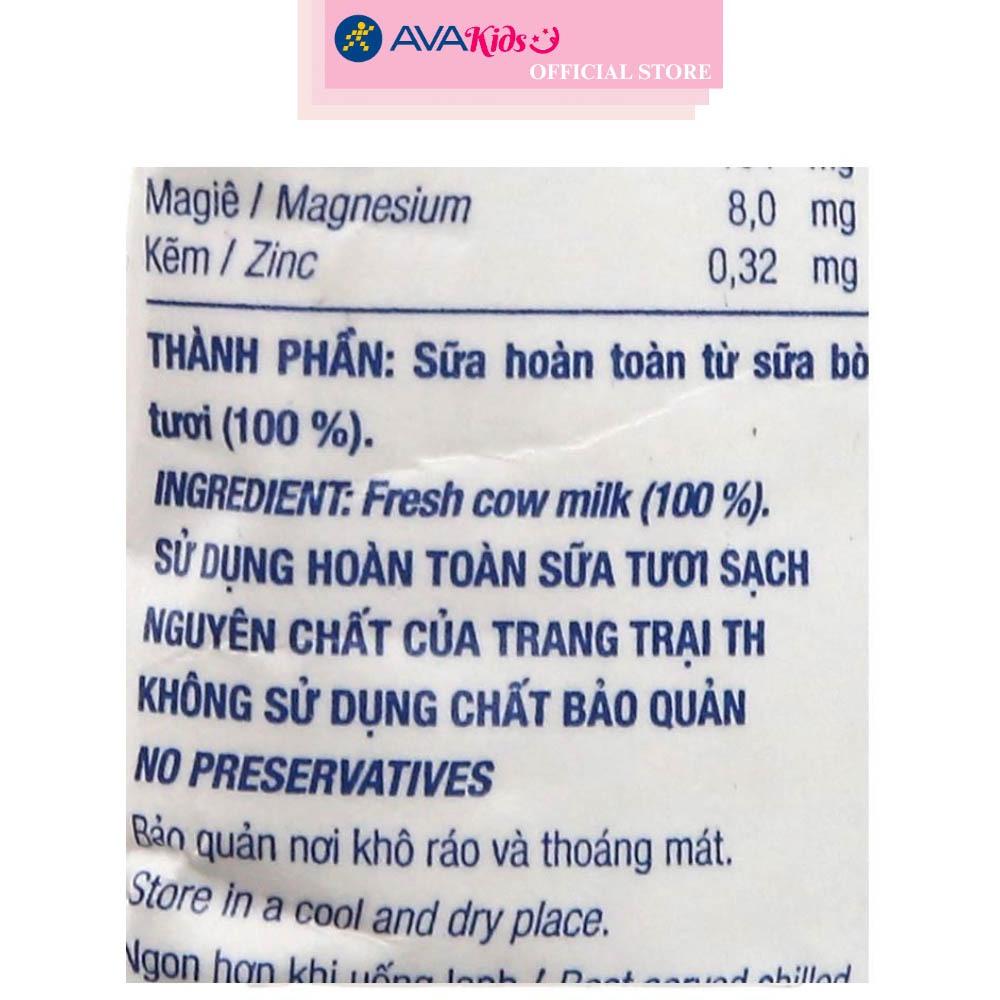 Thùng 48 bịch sữa tươi tiệt trùng TH true MILK không đường 220 ml (từ 1 tuổi)