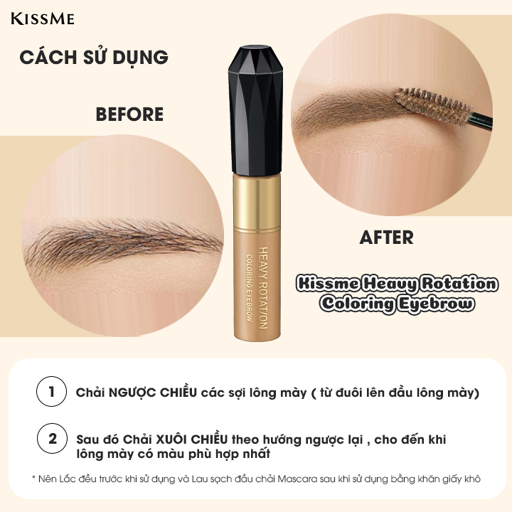 Mascara Chải Đổi Màu Lông Mày Chống Lem Trôi Kissme Heavy Rotation Coloring Eyebrow (8G)