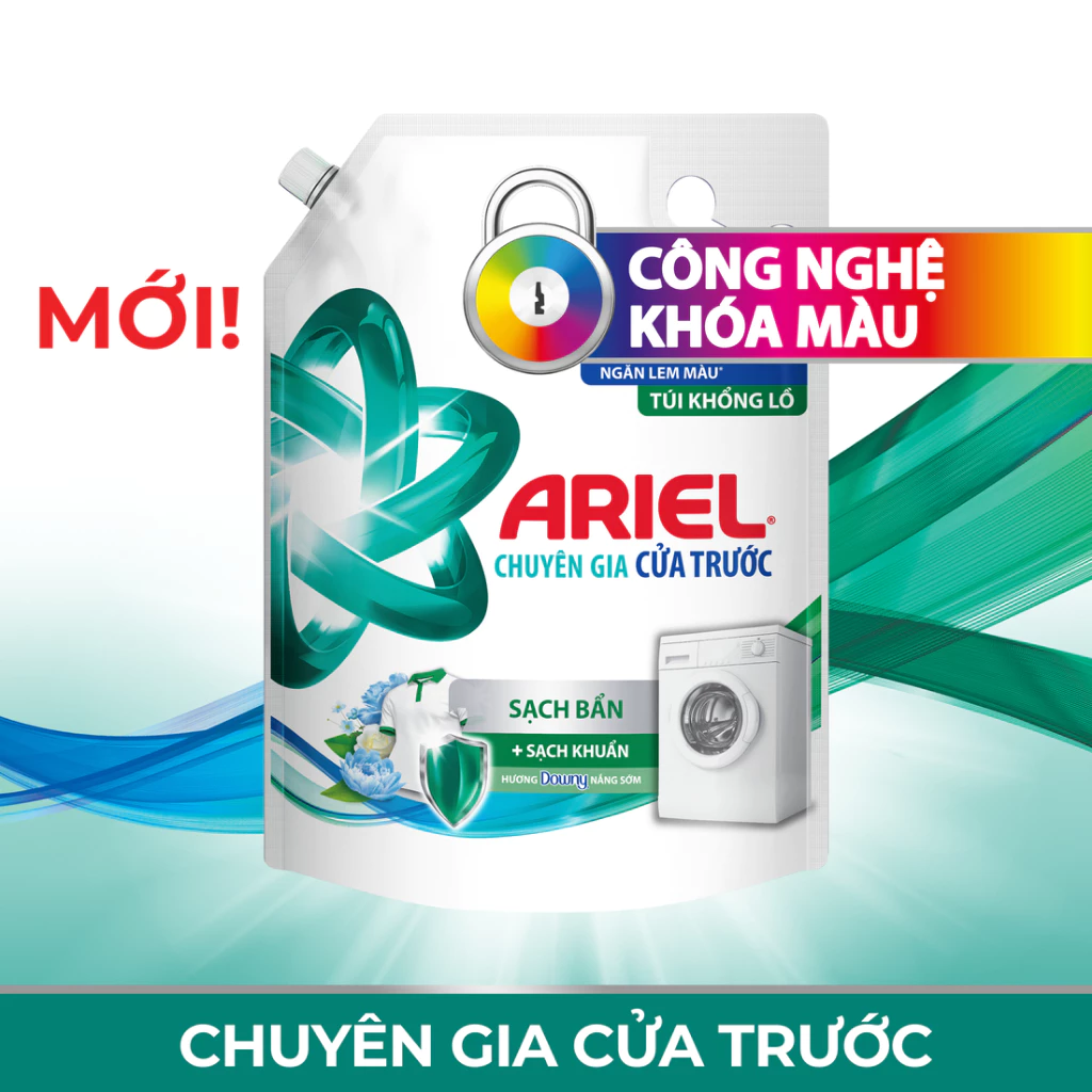 [Thùng 4 Túi] Nước Giặt ARIEL Chuyên Gia Cửa Trước Ngăn Lem Màu Túi 3.7KG/3.9KG