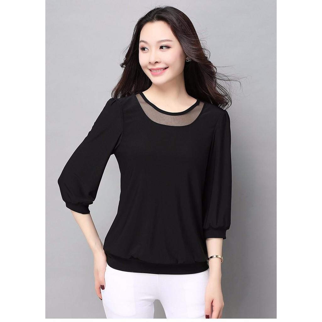 Áo trung niên phối lưới cao cấp tk84n