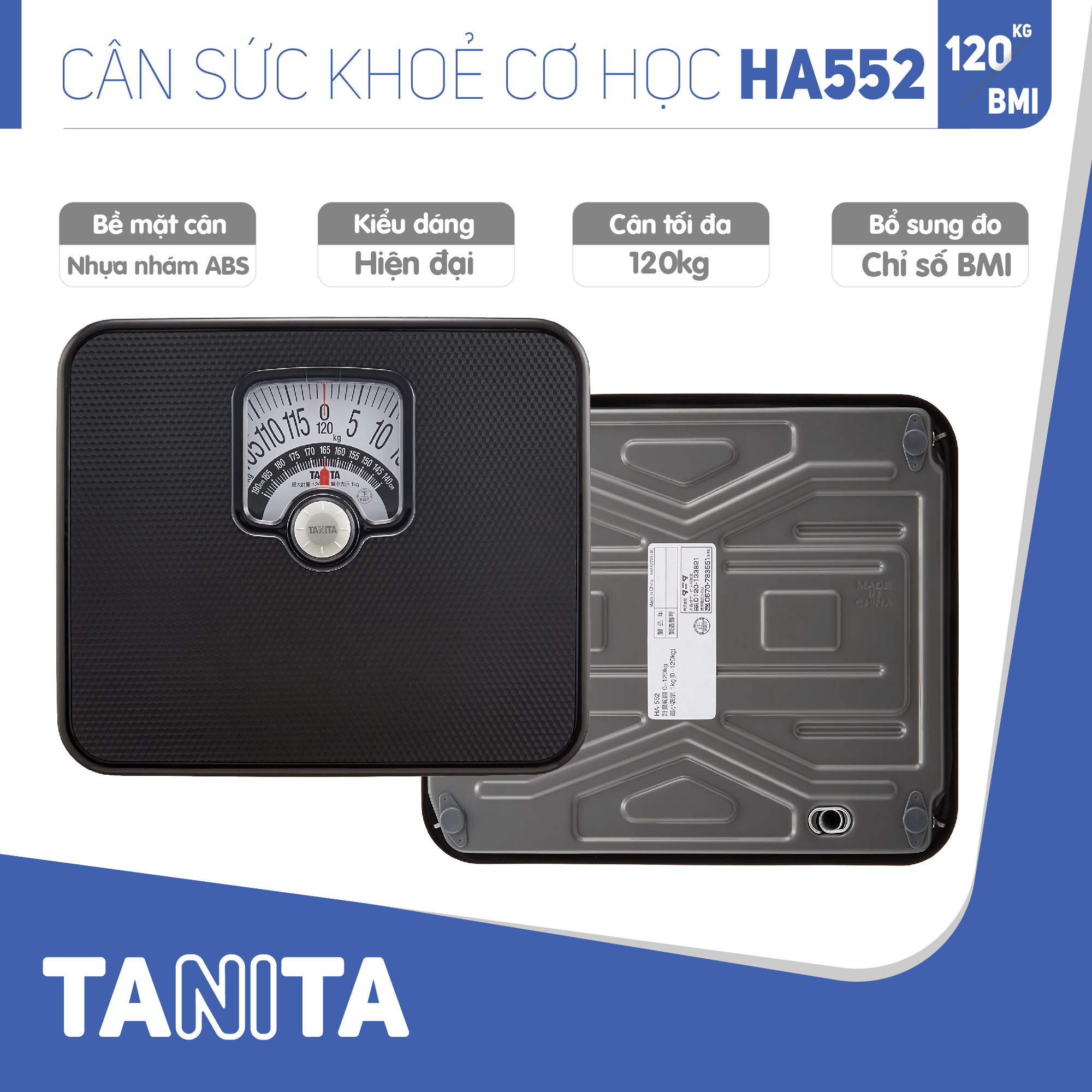Cân sức khoẻ cơ học TANITA HA552,chính hãng nhật bản,cân cơ học,cân chính hãng,cân nhật bản,cân sức khoẻ y tế,cân sức khoẻ gia đình,cân sức khoẻ cao cấp,120kg,Cân phân tích chỉ số cơ thể,Cân sức khoẻ min