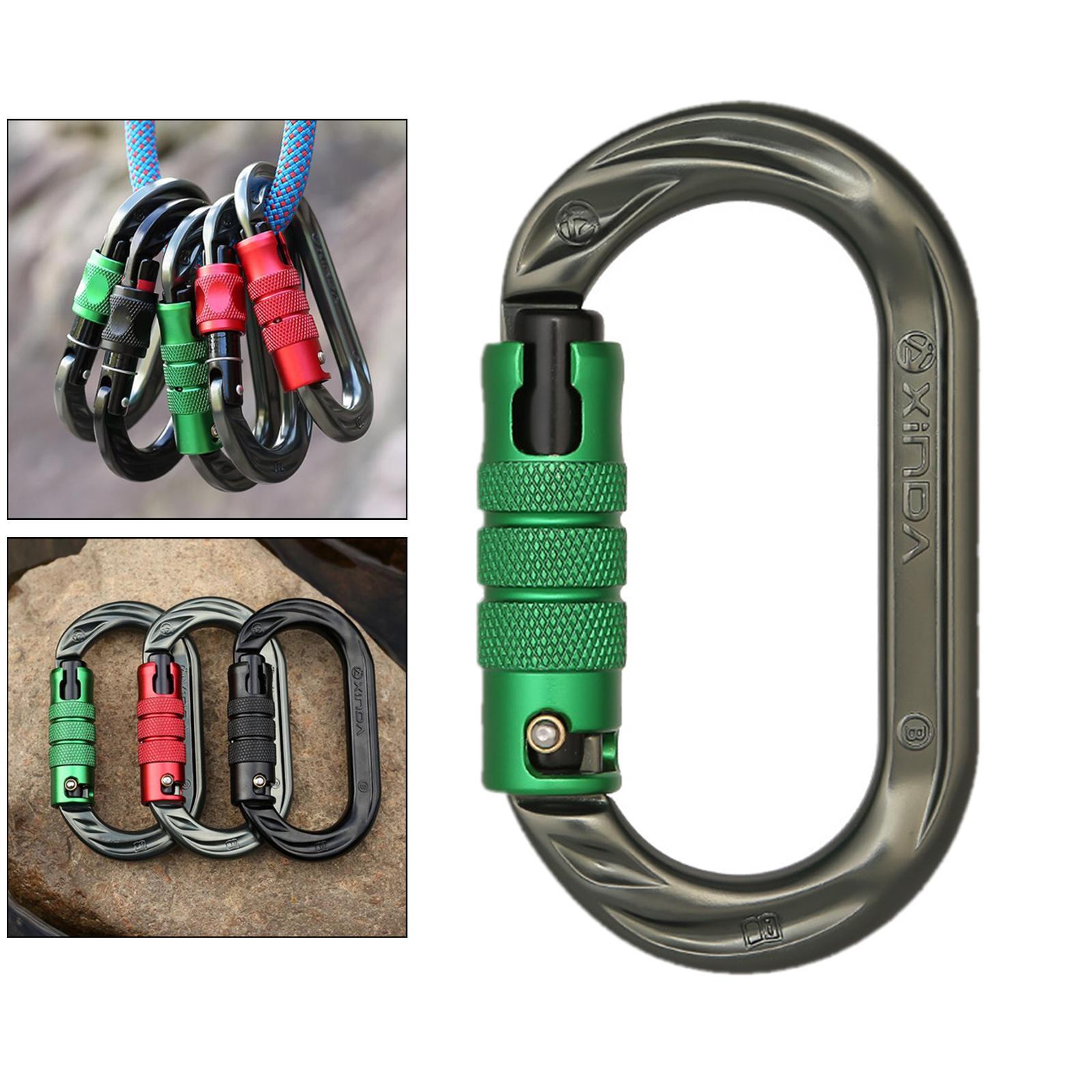 24KN Locking Carabiner Clip O- for Outdoor Caving Camping Buckle Keyring