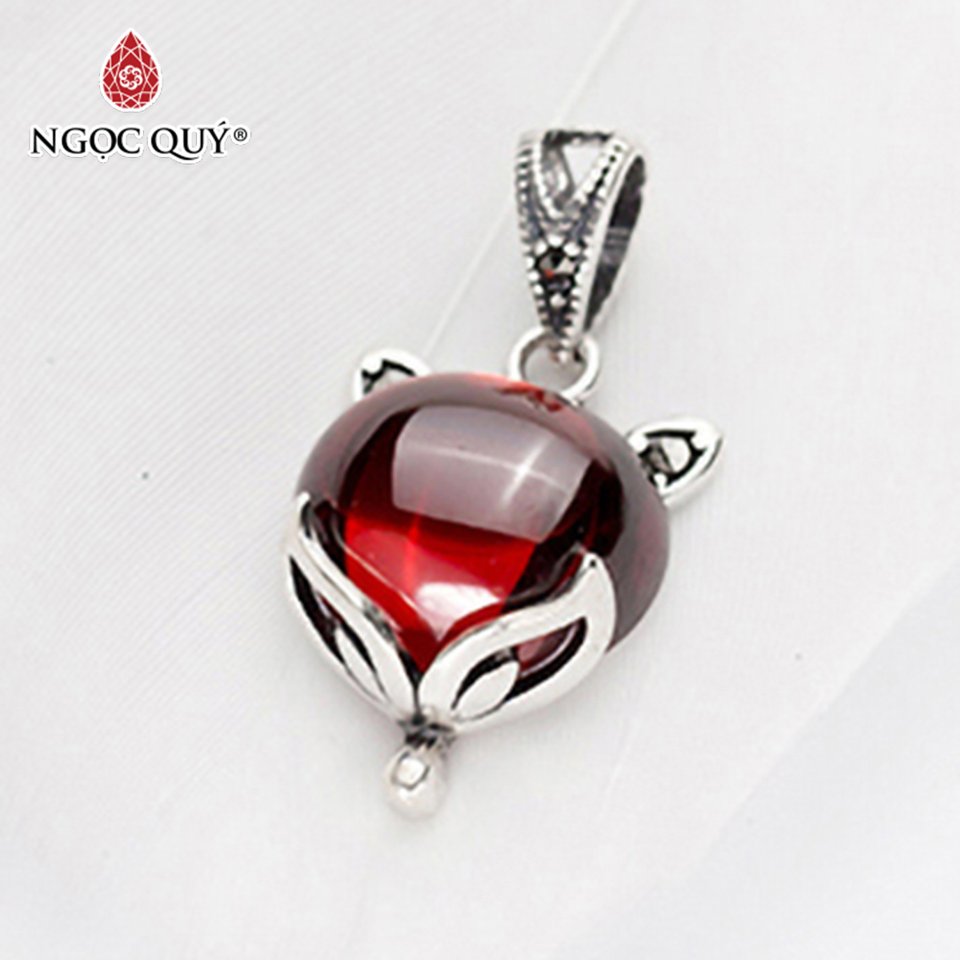 Charm bạc mặt dây chuyền hồ ly treo - Ngọc Quý Gemstones