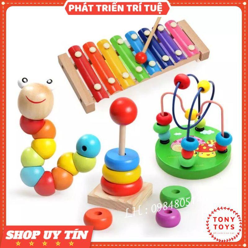 Combo 4 món Đồ Chơi Gỗ Montessori Cho Bé Tư Duy, Phát Triển Trí Tuệ Vừa Học Vừa Chơi