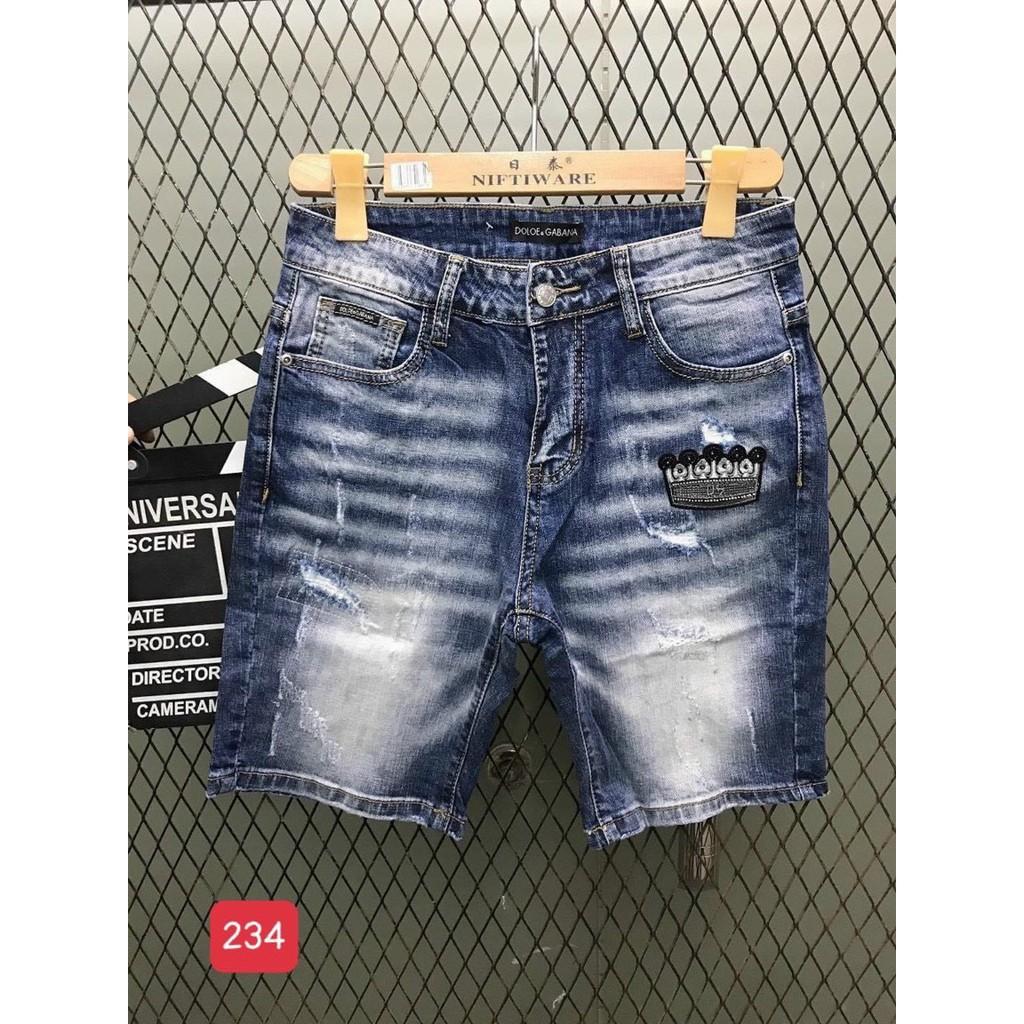 Quần short nam chất jean King168 , co dãn , ngang đầu gối trên Mẫu S34