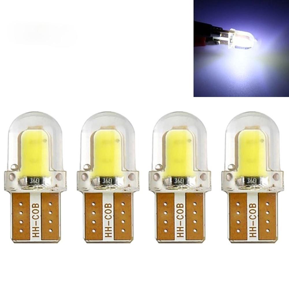 Bộ 4 đèn LED tín hiệu xi nhan 12V T10 W5W bằng silicone cho xe hơi