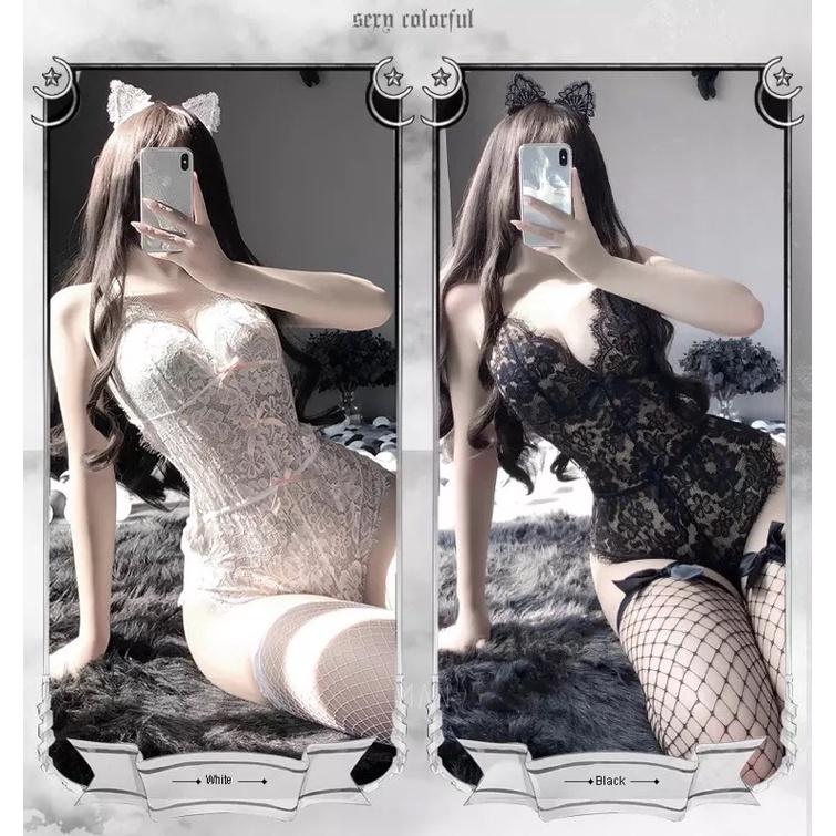 Bodysuit ren nơ dây chéo lưng siêu sexy GIAO HOẢ TỐC HCM