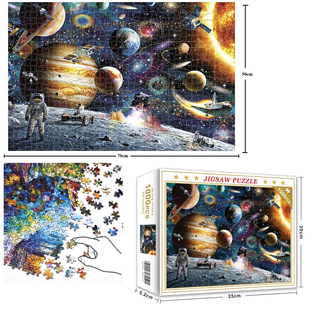 Bộ Tranh Ghép Xếp Hình 1000 Pcs Jigsaw Puzzle Space Travel Du Hành Vũ Trụ Thú Vị Cao Cấp