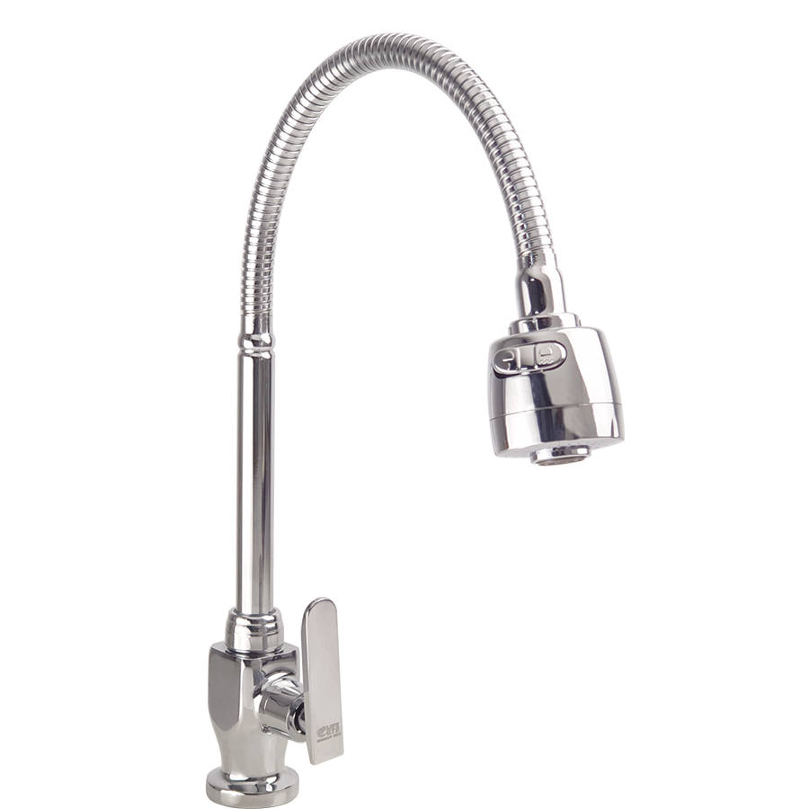 Vòi rửa chén lạnh cần lò xo Đồng mạ Chrome Eurolife EL-RC01
