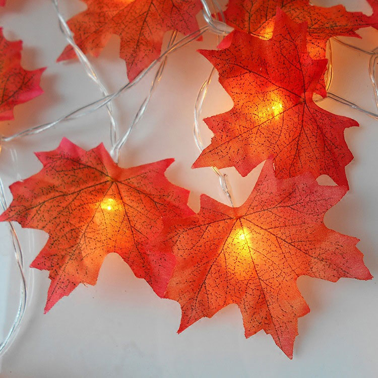 Dây đèn trang trí Maple Leaf LED String năng lượng mặt trời