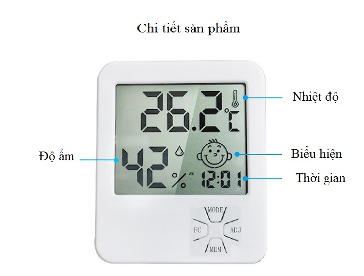 Đồng Hồ Đo Nhiệt Độ Độ Ẩm LX8111 - KÈM PIN