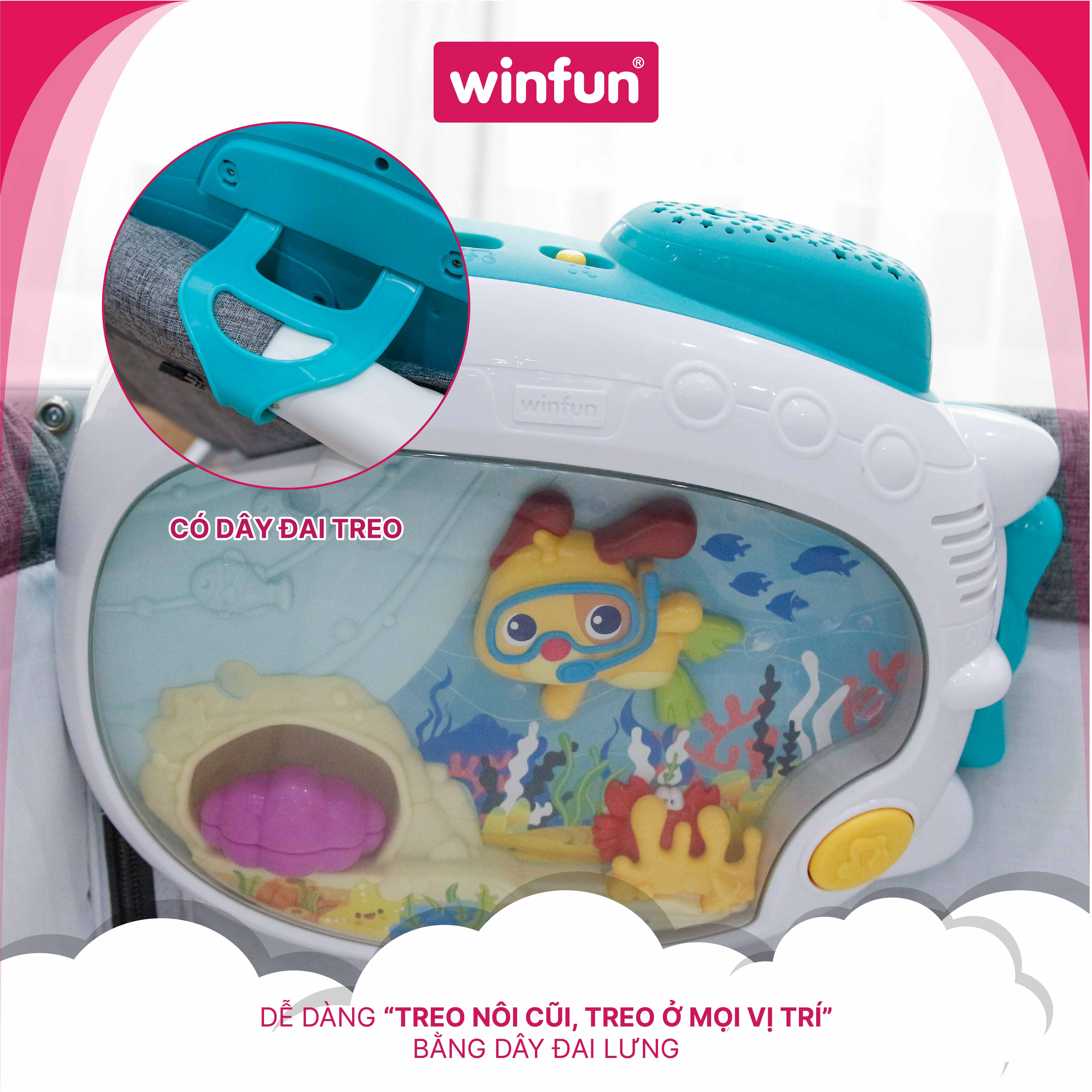 Đèn ngủ 3 chức năng, 2 chế độ nhạc - ru ngủ cho bé từ 0 tháng tuổi Winfun 720000-NL