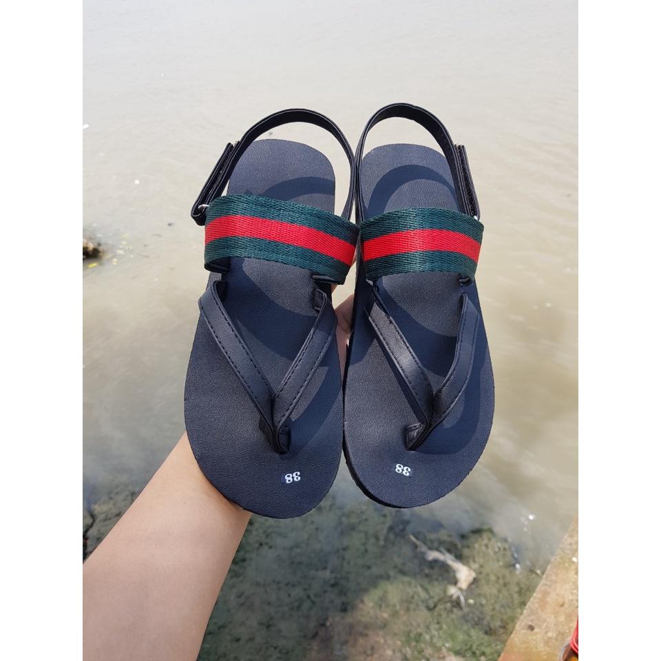 sandal đồng nai xăng đan nam và nữ ( đế đen quai đen phối dù ) size từ 34 nữ đến 43 nam