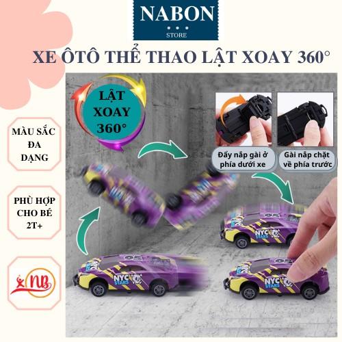 Set Đồ Chơi Xe Ôtô Đua Thể Thao Lật Xoay 360 Độ Chạy, Xe Hơi Mini Nắp Lật Siêu Vui Nhộn Cho Bé