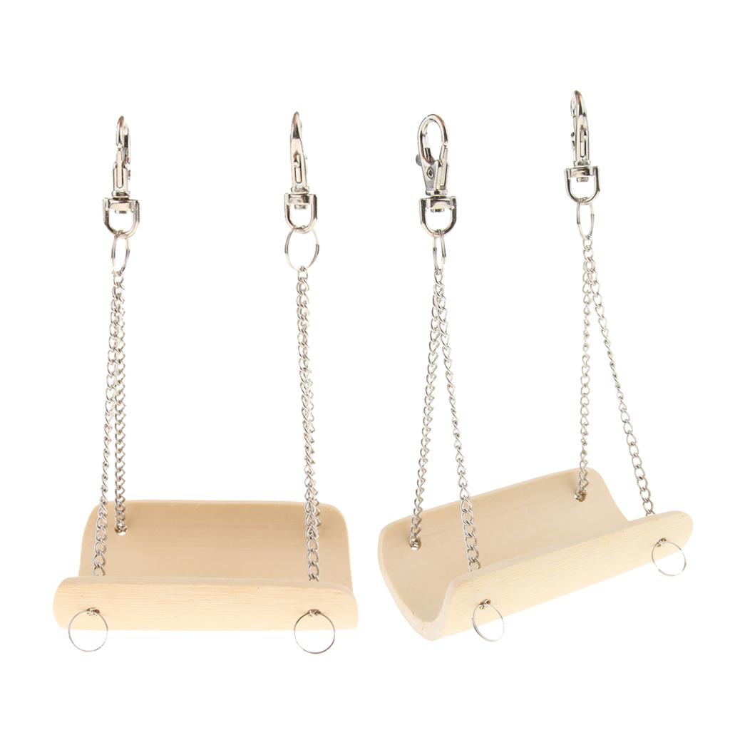 2 Pcs Pet Swing Hammock Hamster Squirrel Small Animal Bamboo Toys