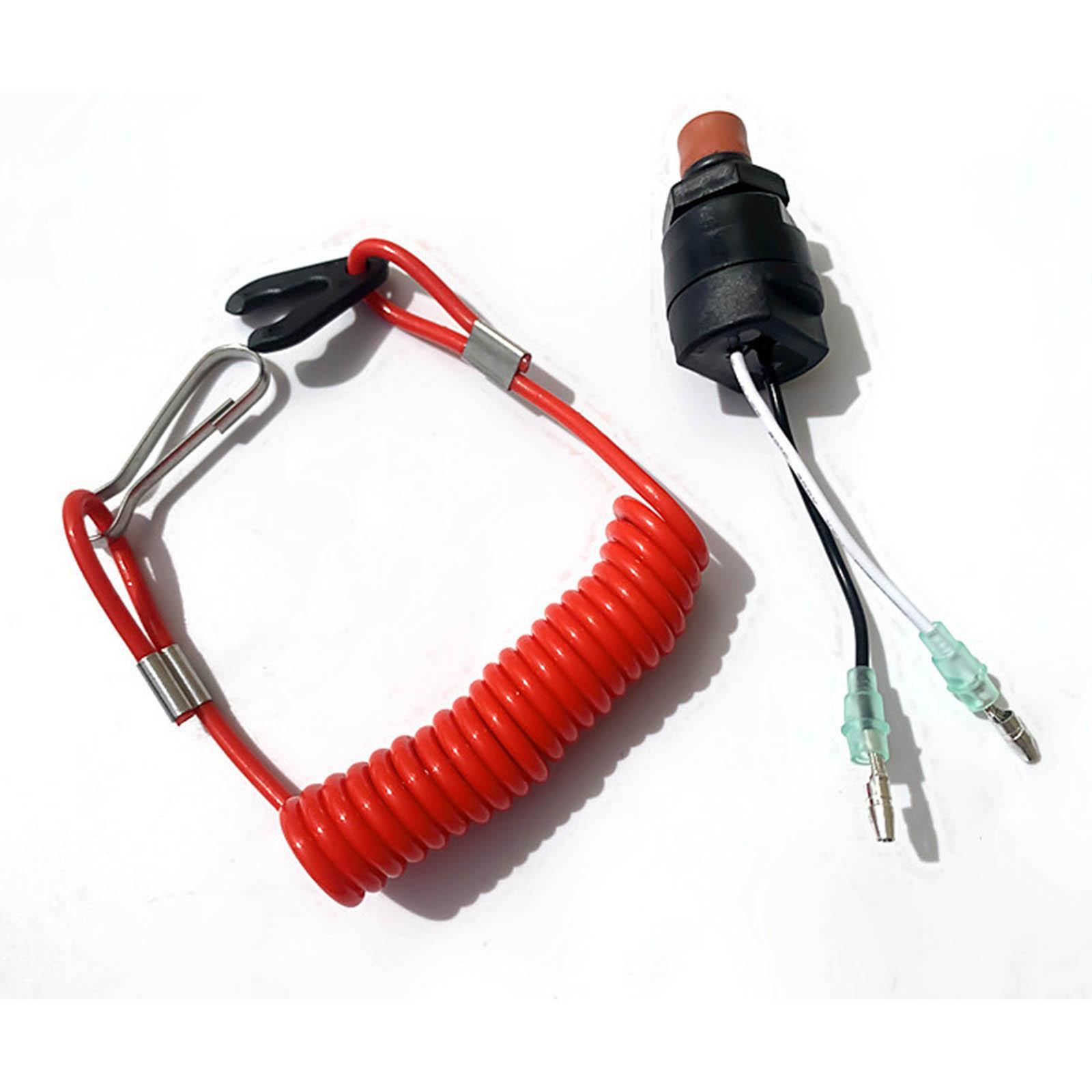 Outboard Motor Kill Switch W/ Safety Tether Lanyard Fit for Red