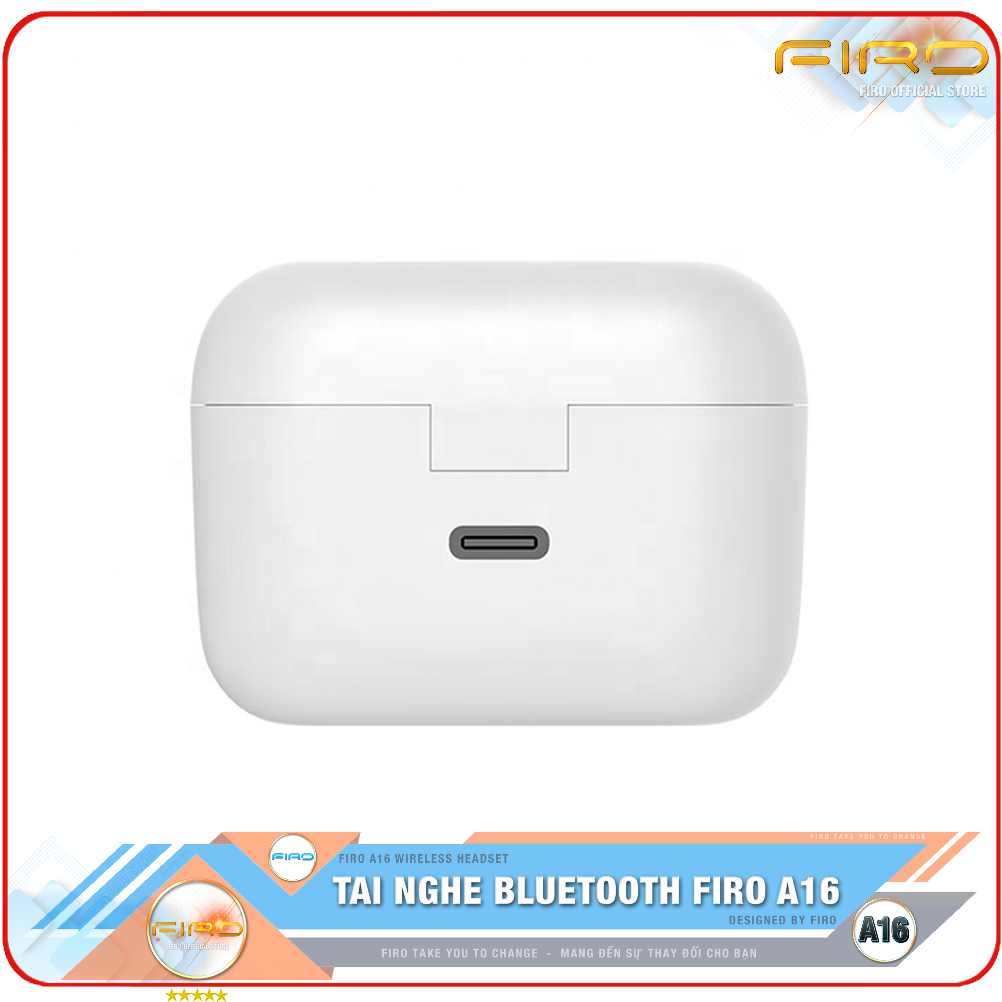 Tai Nghe Bluetooth FIRO A16 - Pin Dock Sạc 380mAh - Điều Khiển Cảm Ứng - Kháng Nước IPX5 - Thời Gian Sử Dụng 5 Giờ Liên Tục - Tai Nghe Bluetooth Nhét Tai Không Dây FIRO -  Tai Nghe Gaming FIRO Cao Cấp - Hàng Chính Hãng