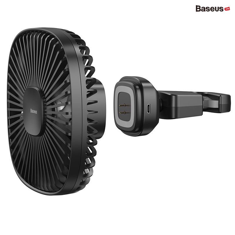 Quạt mini gắn lưng ghế dùng trên xe ô tô Baseus Natural Wind Magnetic Rear Seat Fan (Pin sạc 1000mAh,2 cấp tốc độ, kết nối từ tính),giao màu ngẫu nhiênHÀNG NHẬP KHẨU