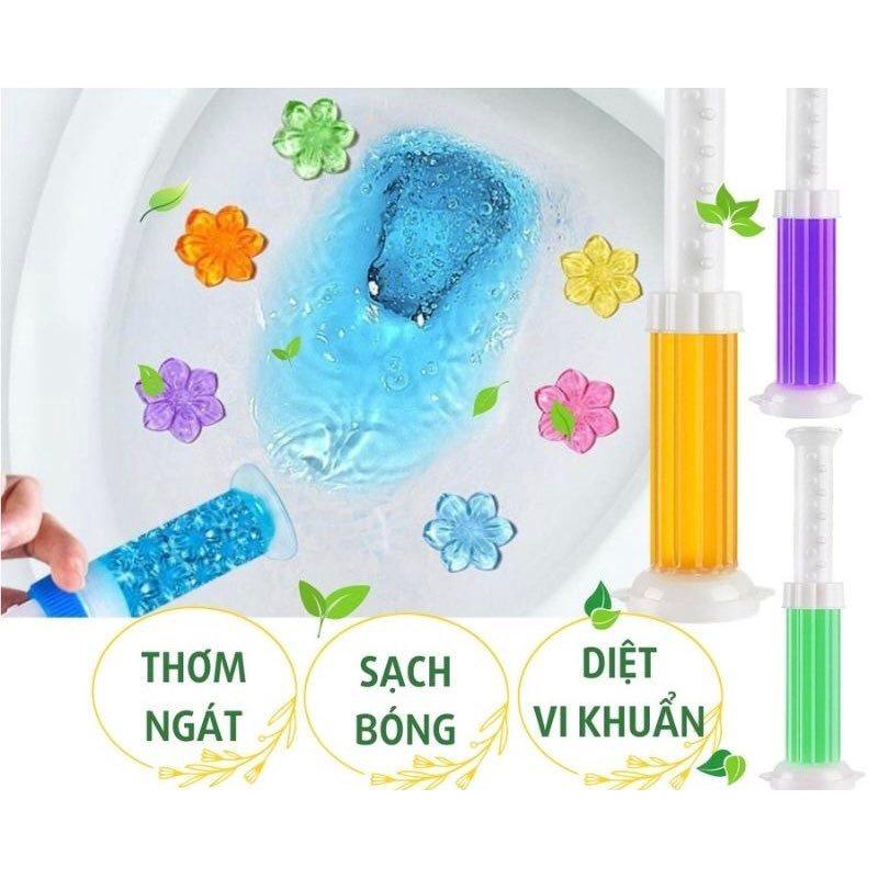 Gel Thơm Làm Sạch Khử Mùi Vệ Sinh Diệt Khuẩn Khử Trùng Hình Bông Hoa Giúp Bồn Cầu Luôn Sạch Sáng Bóng , Mùi Thơm Dễ Chịu