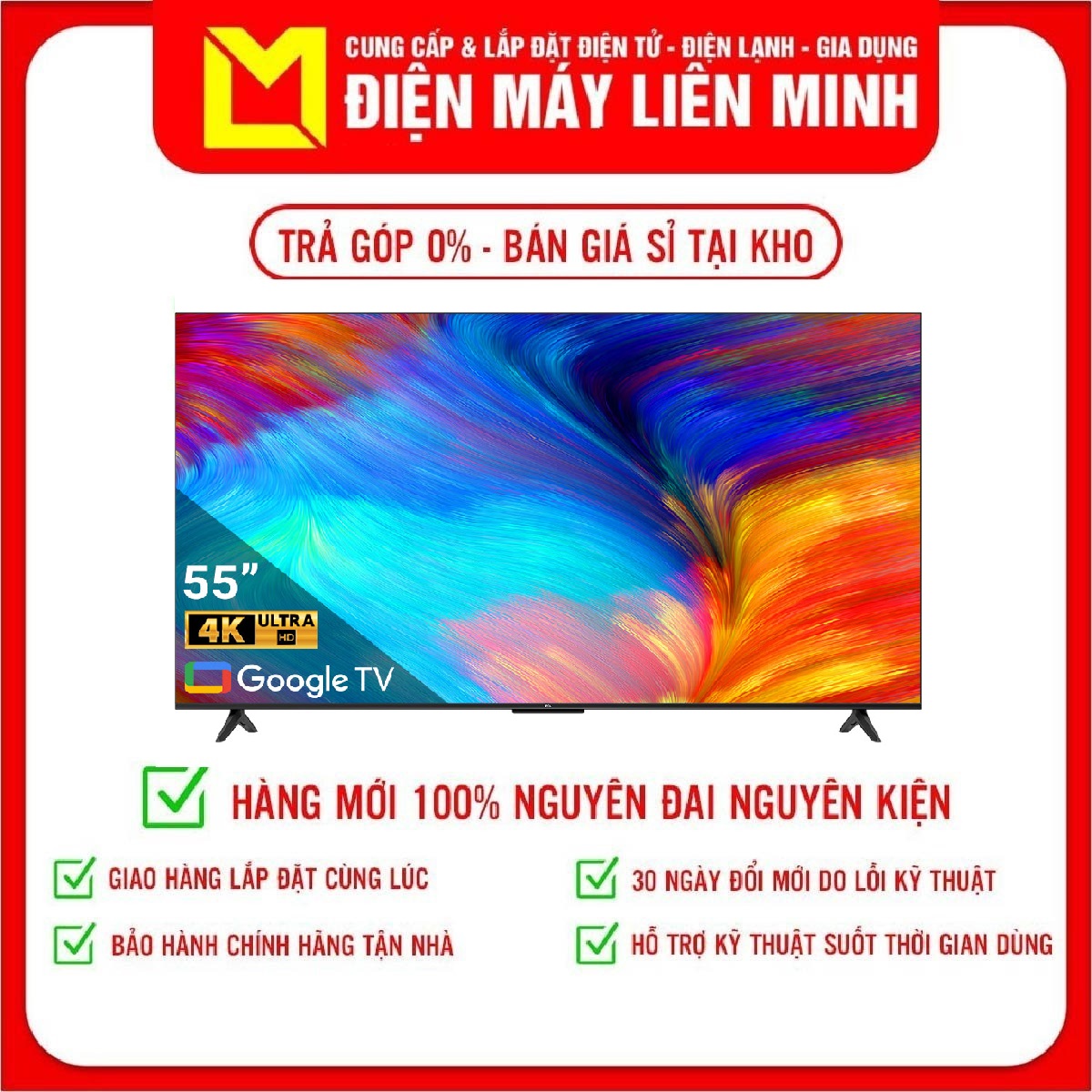 Tivi TCL 4K 55 inch 55P638 - Hàng chính hãng (Chỉ giao HCM)