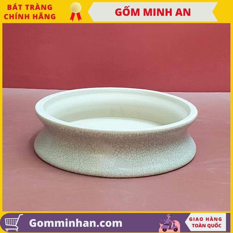 Mâm Bồng Thờ Đĩa Bồng Thờ Đĩa Bày Ngũ Quả Gốm Men Rạn Đắp Nổi Cao Cấp Nghệ Nhân Bát Tràng- Gốm Minh An- Đồ Thờ Đẹp