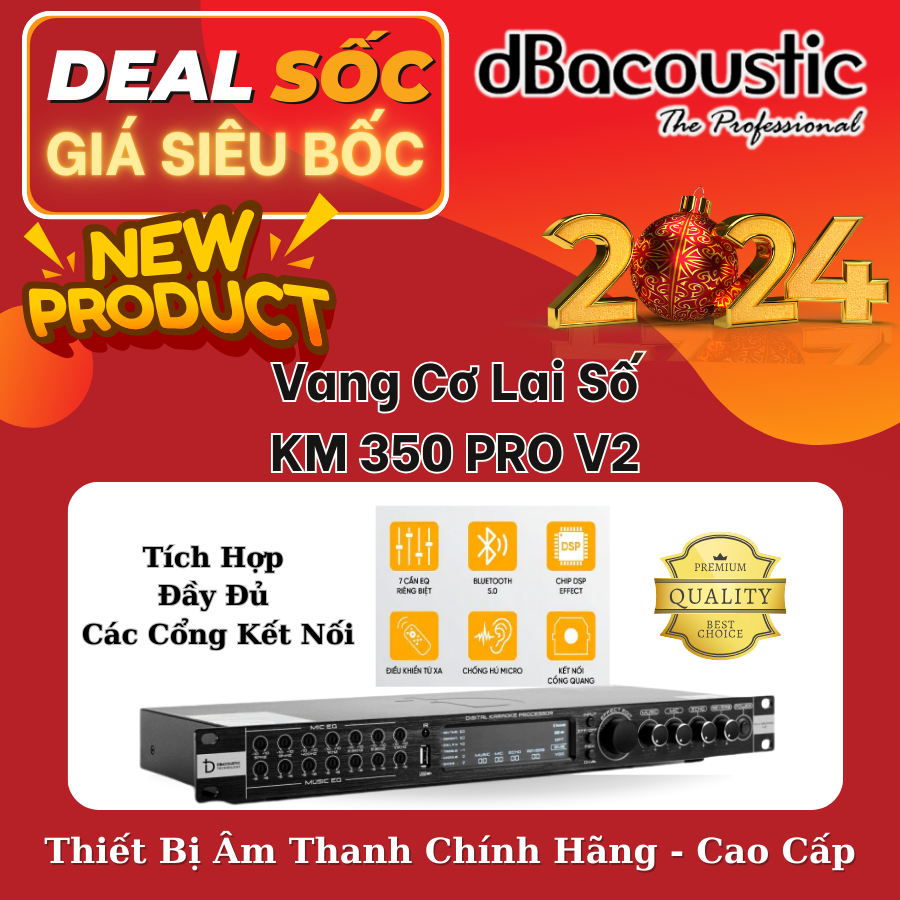 Vang cơ lai số dB Acoustic KM 350PRO V2 - Tặng 1 cặp dây canon - Hàng Chính Hãng