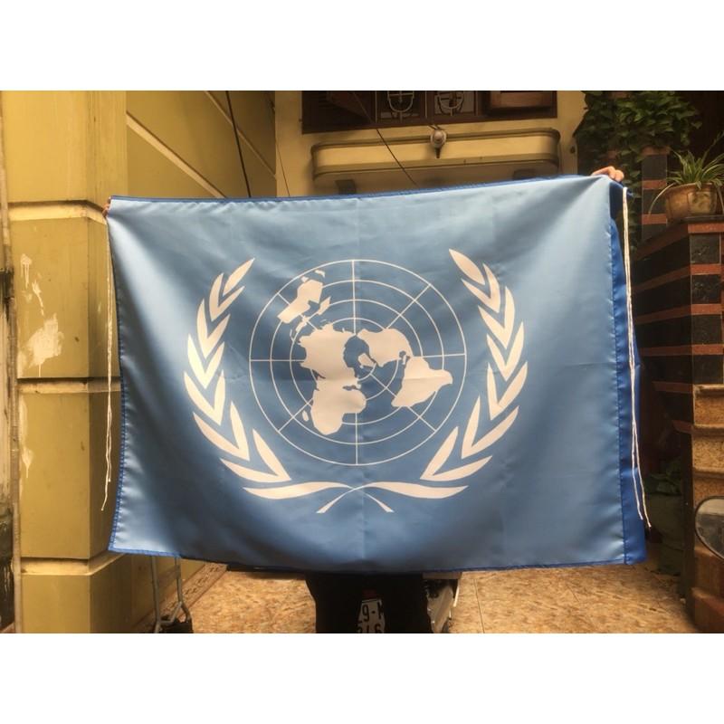 Cờ Liên Hợp Quốc in thẩm thấu 1 lớp vải 1x1,5m