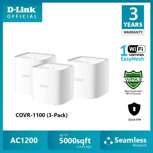 Bộ Mesh Wi-Fi D-Link  COVR-1100 3 Packs - Hàng Chính Hãng