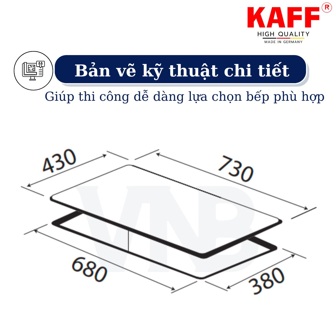 Bếp âm từ hồng ngoại đôi kết hợp nhập khẩu Germany KAFF KF-FL108 - Hàng Chính Hãng