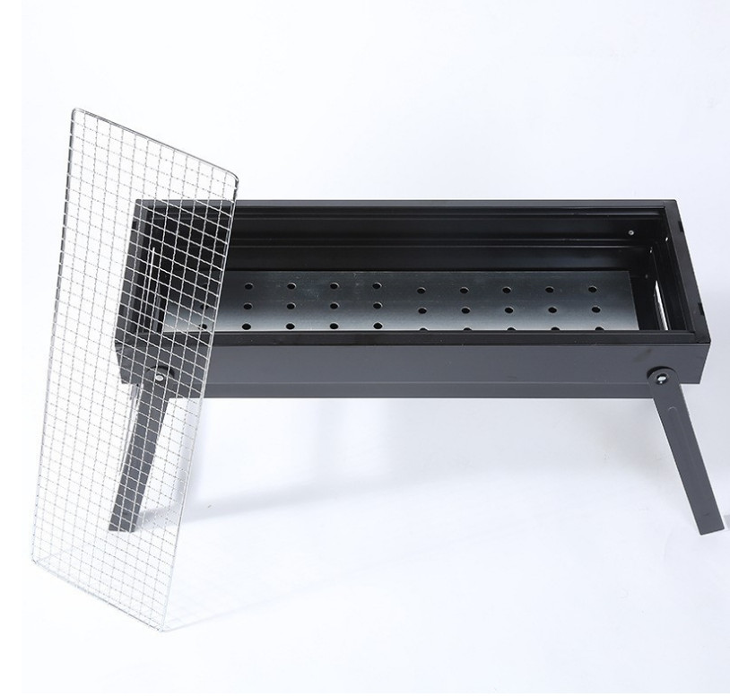 Lò nướng than BBQ, bếp nướng than hoa ngoài trời thép không gỉ 60 x 22 x 33cm