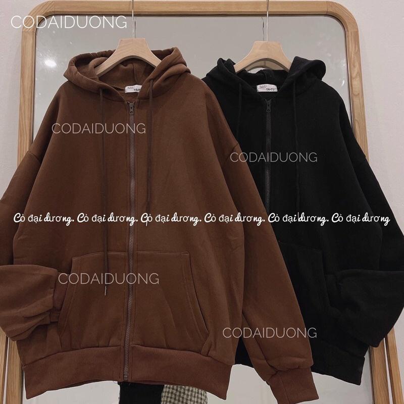 Áo khoác nỉ trơn mũ 1 lớp