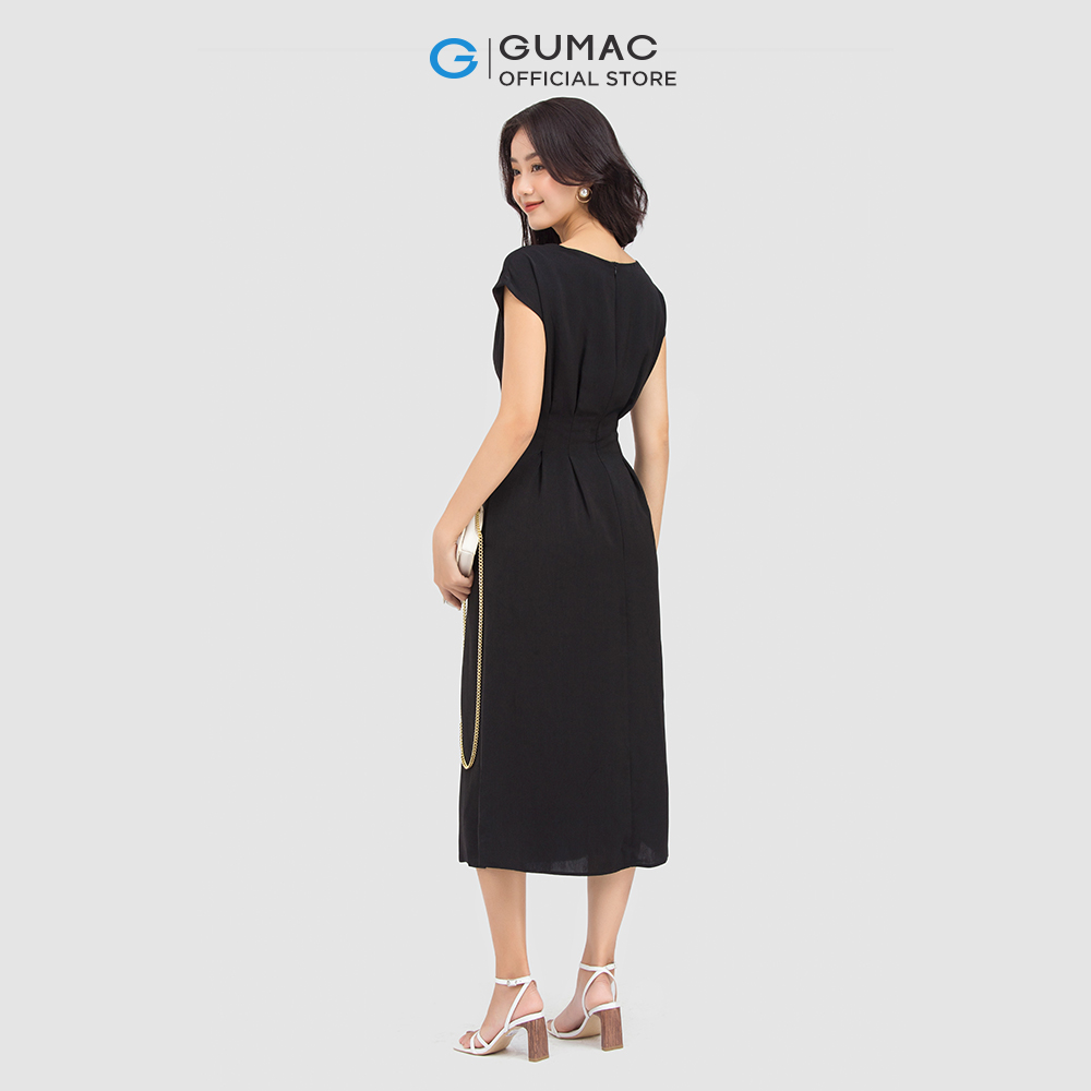 Đầm nữ GUMAC DC06044 form chữ A dáng dài sang chảnh
