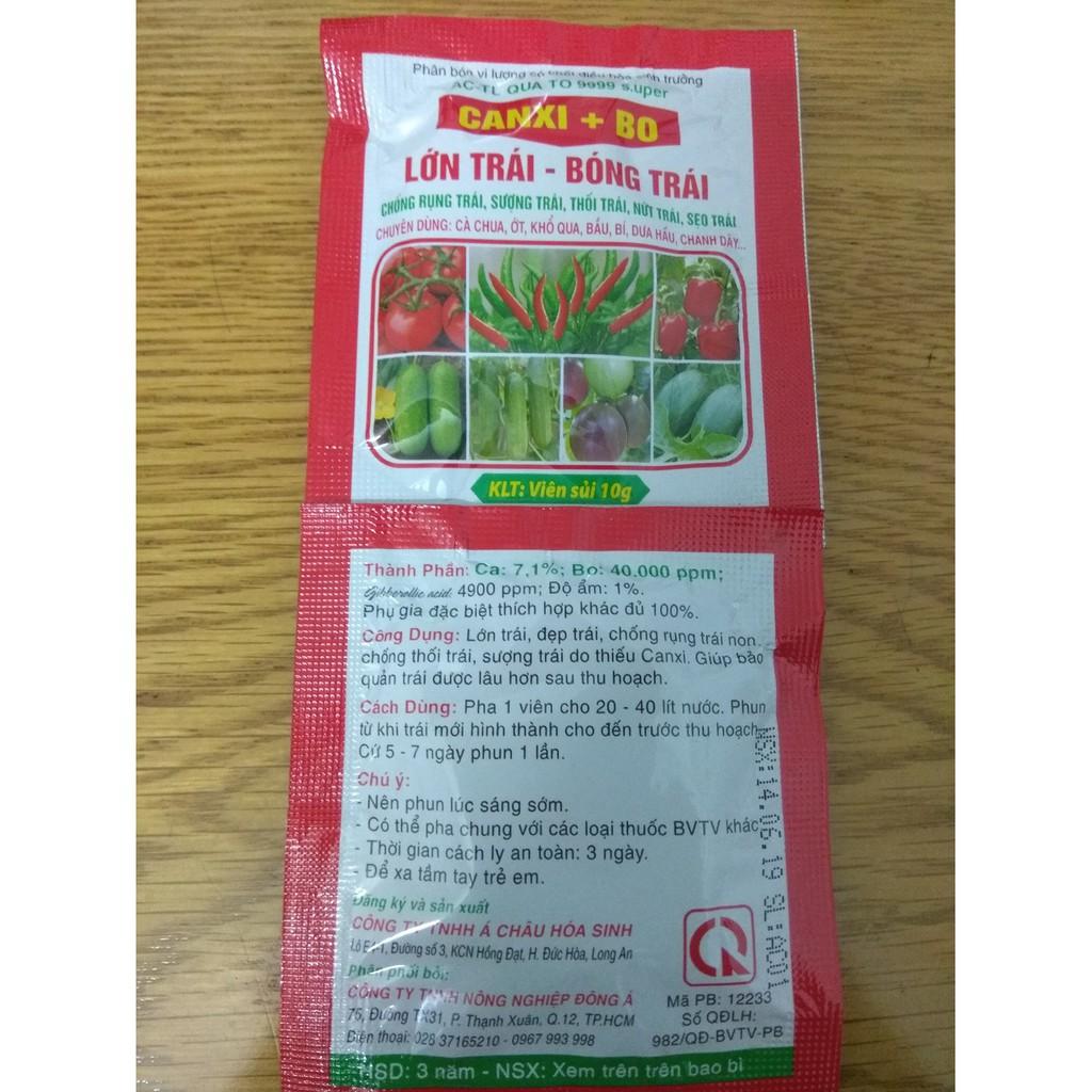 Phân bón vi lượng CANXI+BO lớn trái- bóng trái - viên sủi 10 gram