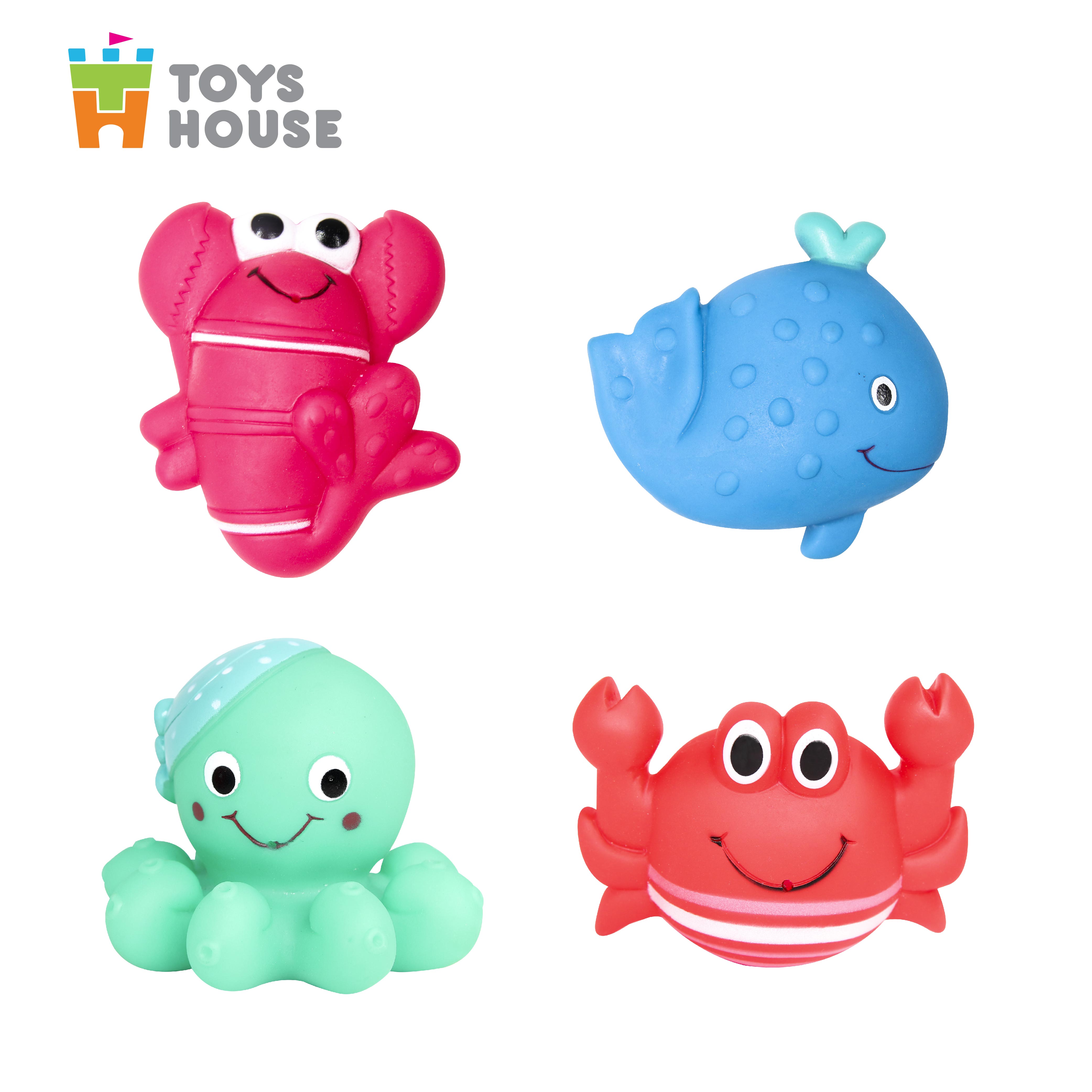 Đồ chơi nhà tắm cho bé - Chất liệu Silicon -set 2 món (random) sinh vật biển vô cùng dễ thương Toys House, hàng chính hãng